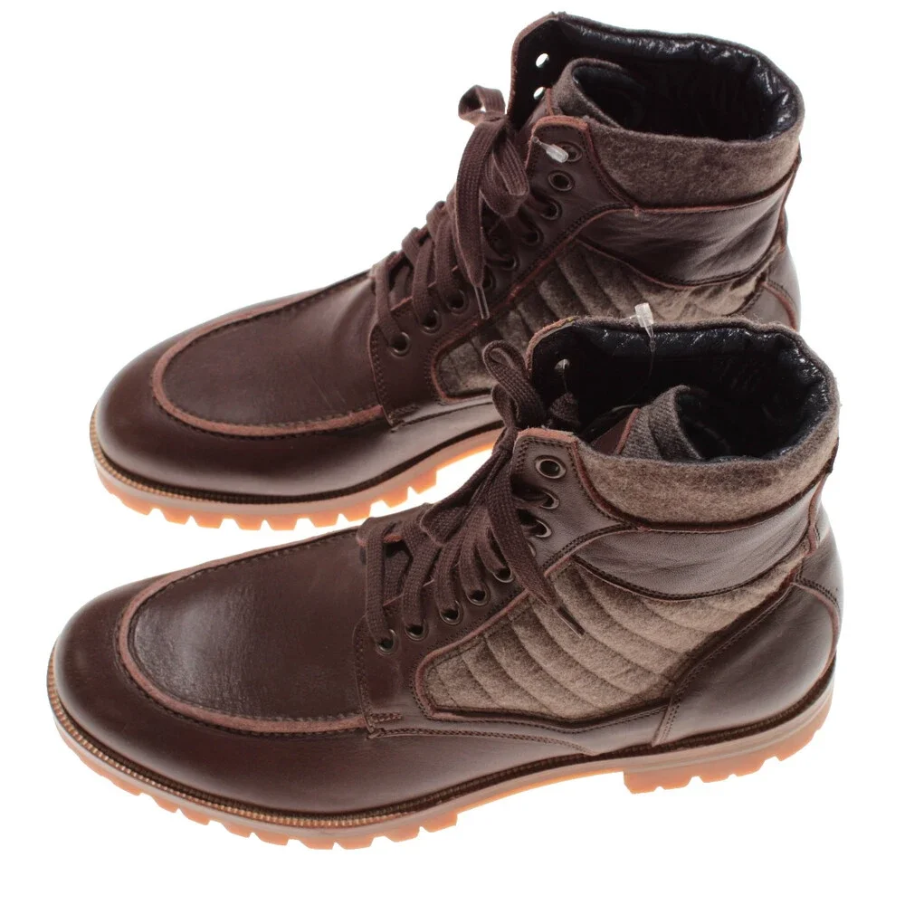 Di Bianco NWOB Lace Up Boots Size 9 US in Brown Leather Made in Italy